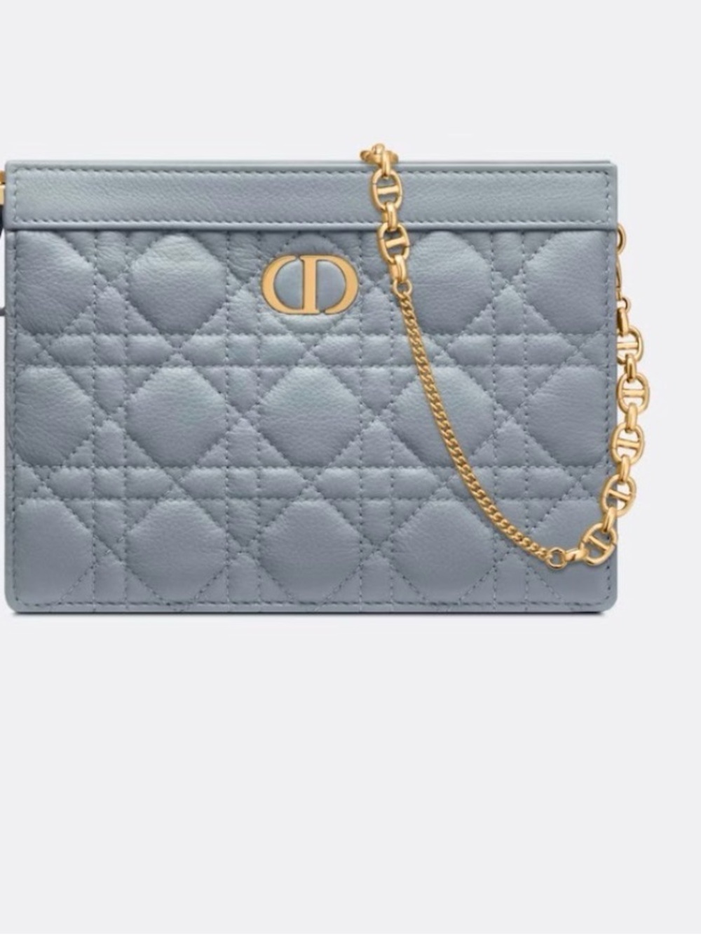 DIOR CARO ZIPPED POUCH WITH CHAIN